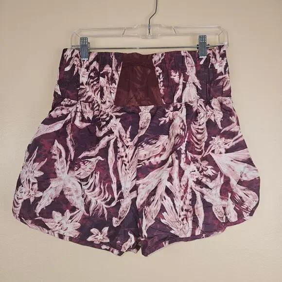 Free People FP Movement The Way Home Floral Shorts Eggplant Size XL - Picture 2 of 7